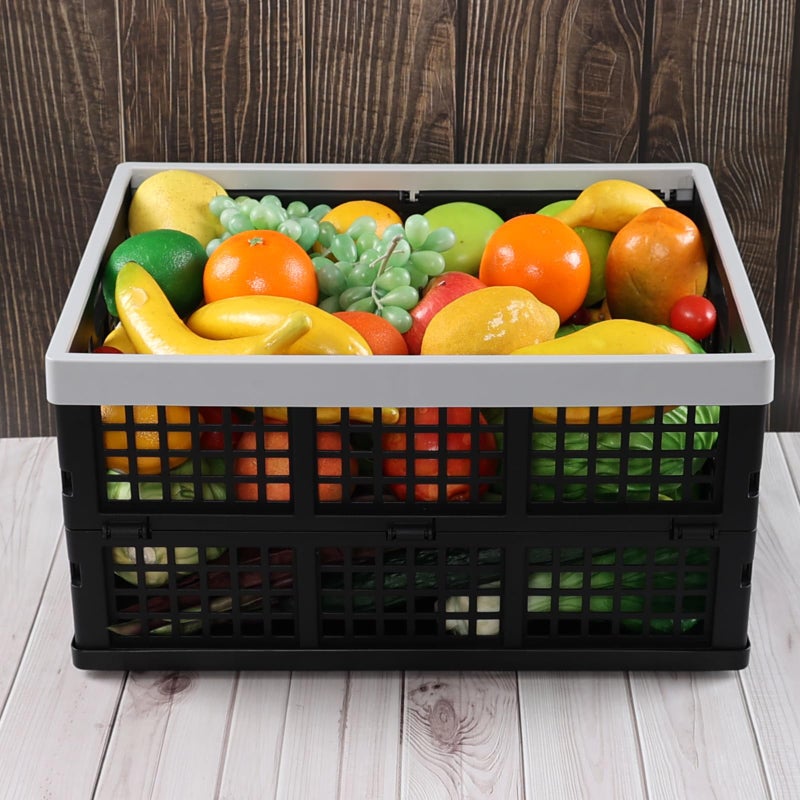 In-House Inhouse 3 Packs 34 Quart Collapsible Milk Crates, Plastic Foldable Storage Crate - Image 3